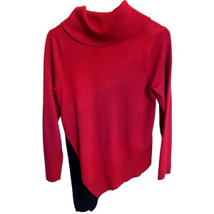 Chicos Womens Asymmetrical Oversized Cowl Neck Sweater Size S Casual Relaxed